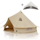 yourGEAR your GEAR Zelt Desert 10 Pro UV50+ Tipi Familienzelt mit Schlafkabine Vordach UPF 50+ Schutz 10000 mm Wassersäule Campingzelt Rundzelt