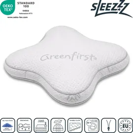 sleezzz Premium Gelschaum Kontur- und Bauchschläfer Kissen 54 x 45 x 12 cm Weiß