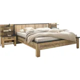 Home affaire Bettanlage SHERWOOD, (5-tlg), Liegefläche 180/200cm, 2 Nachttische und 2 Wandpaneele braun