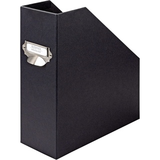 RÖSSLER S.O.H.O. Stehsammler für A4, mit Griff und beschriftbarem Einsteckschild, 11,5 x 26 x 31,5 cm, Schwarz,