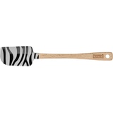 Kaiser Go wild Teigschaber Silikon Dough Scraper 23 x 4 cm, 100% Silikon, Holzgriff, hitzebeständig, Silikonschaber, zebramuster