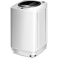 Waschvollautomat Waschmaschine 3,5kg, Miniwaschmaschine mit Schleuder,Toplader, Pump,6 Model, Miniwaschmaschine vollautomatisch, Weiß