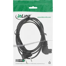 InLine Netzkabel, Netzstecker auf Euro 8 C7 Stecker, gewinkelt, 3,0m