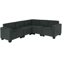 MCW Modular Sofa-System Couch-Garnitur Moncalieri 5, Stoff/Textil ~ anthrazit-grau