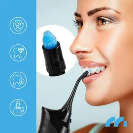 Maltec Munddusche Zahndusche elektrisch MalTec Toothie X60 150PSI Akku 2600 mAh 4 Betriebsmodi kabellos Schwarz Reisetasche