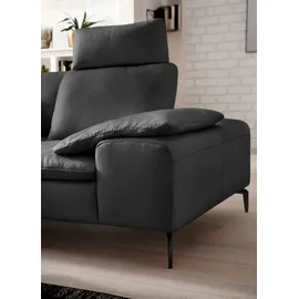 W.Schillig Eckcouch Leder 3-Sitzer Grau