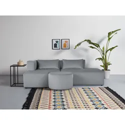 Ecksofa LEONIQUE "Alexane L-Form", grau, B:219cm H:70cm T:150,5cm, Sofas, zusammengesetzt aus Modulen, in vielen Bezugsqualitäten und Farben.