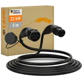 Lapp Mobility Standard Gen II HELIX schwarz Ladekabel für Elektrofahrzeuge, 22 kW, Kabellänge: 5 m