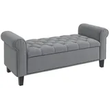 Homcom Polsterbank Flurbank, mit Stauraum, in Samtoptik, 126 x 48,5 x 47 cm (Bettbank, 1-St., Sitzbank), für Schlafzimmer, Grau grau