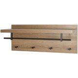 Haku-Möbel HAKU Möbel Wandgarderobe 37144 eiche Holz 4 Haken 75,0 x 30,0 cm