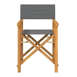 vidaXL Regiestühle 2 Stk. Klappbar Grau Massivholz Teak