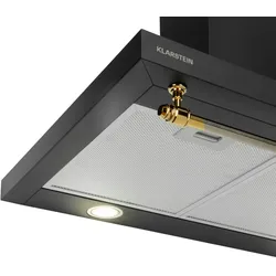 Klarstein Montblanc 90 Dunstabzugshaube 610m3/h 165W 2x1,5W LED Reling Schwarz