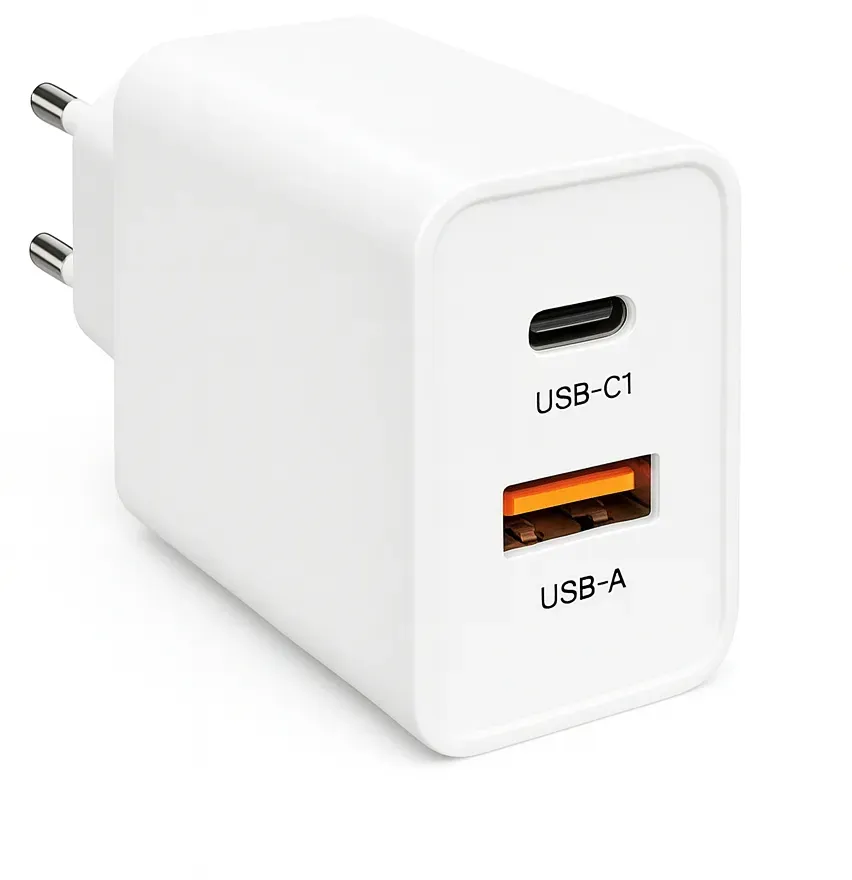 45W Schnellladegerät mit USB-C & USB-A – Kompaktes Netzteil für MacBook, Laptop, Smartphone & Tablet – Schnellladen, Weiß