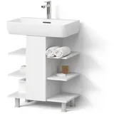 Livinity® Waschbeckenunterschrank Fucino, Weiß, 60 x 70 cm mit 6 Ablage