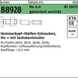 Halfen Hammerkopfschraube R 88928 28/15 6-ktmutter M8x30 Mu4.6 galv.verz. 100St. HALFEN