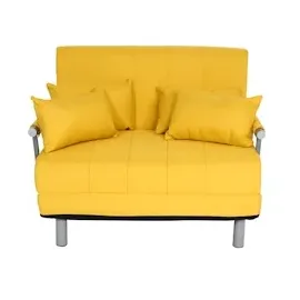 Mendler Schlafsessel HWC-K29, Klappsessel Schlafsofa Gästebett Relaxsessel, Liegefläche 186x97cm Stoff (270g/m2) gelb