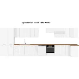 Küchen-Preisbombe Küchenzeile Eko White 240 + 100 cm weiß