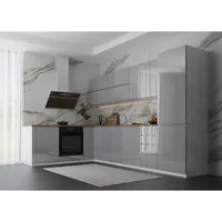 Eckküche, Grau, Holz, Nachbildung, L-Form,Formgebogen, 330x212x210 cm, Küchen, Eckküchen, Eckküchen ohne Geräte