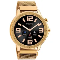 Oozoo Unisex Smartwatch mit Edelstahl Milanaiseband Rosegoldfarben/Rosegoldfarben 45 MM