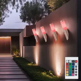 GLOBO 4x RGB LED Wand- und Außenleuchte mit Bewegungsmelder