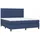 vidaXL Boxspringbett mit Matratze & LED Blau 160x200 cm Stoff