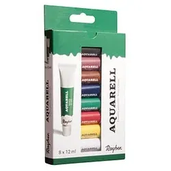 8 Rayher Künstler-Set mit 8 Farben Aquarellfarben farbsortiert 8 x 12,0 ml
