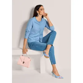 Madeleine Twinset Basic Strickjacke mit Halbarmpullover Blau 48