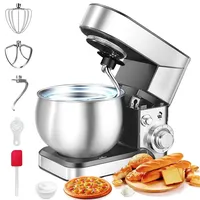 Küchenmaschine 6 Geschwindigkeit Reduzierte GeräUsche,Mit RüHrbesen, RüHrhaken,SpritzwassergeschüTzter Knetmaschine Mit Knethaken [Energieklas...