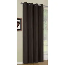 Gardinenbox Vorhang Blickdicht Schal Ösen lichtdurchlässig Gardine Microsatin Gewebe 145x140 Braun 20405