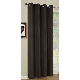 Gardinenbox Vorhang Blickdicht Schal Ösen lichtdurchlässig Gardine Microsatin Gewebe 145x140 Braun 20405