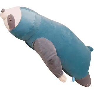 Funthy 100 cm Weiches Stofftier Faultier Kissen Plüsch Seitenschläfer Umarmungskissen Niedliches Kuschelkissen Kawaii Tier Spielzeug für Kinder Erwachsene Mädchen Frauen Geburtstag, Türkis