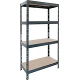 Metall-Schwerlast-Steckregal Rivet Anthrazit 180 cm x 90 cm x 45 cm 4 Böden