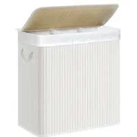 Songmics Wäschekorb mit Deckel 150L weiß