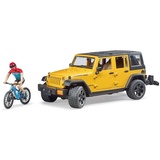 Bruder Jeep Wrangler Rubicon Mountainbike und Radfahrer (02543)