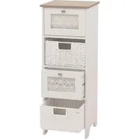 MCW Kommode MCW-O75, Schubladenschrank, 4 Schubfächer Korbschubladen Holz Melamin