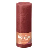 Bolsius Rustik Stumpenkerze 19 x 6,8 cm zartes rot