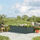 GFP HALFSIZE Aluminium Hochbeet - Platzsparendes & Stabiles Gartenbeet in Anthrazit - 150 x 77 x 39 cm - Ideales halbhohes Modell für Familien-Gartenspaß