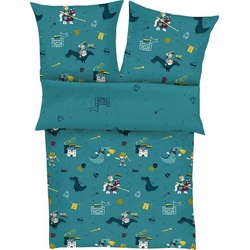Kinderbettwäsche Ritter, s.Oliver Junior, Satin, mit Rittermotiven blau