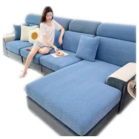 Kaket Sofaschoner Universelle Weichem Sofabezug 1/2/3/4 Sitzer L Form Sofa, Couch überzug Ecksofa blau