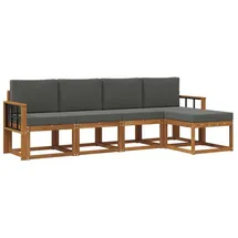 vidaXL Outdoor-Sofagarnitur 5-tlg. Natur/Anthrazit