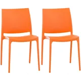 CLP Maya Gartenstuhl-Set 44 x 50 x 81 cm orange 2 St.