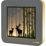 Weigla LED-Bild »Square Standbild Wald, Herbstdeko, Batterie & Timer, WEIẞ-GRÜN«, (1 St.), Erzgebirge garantiert, Weihnachtsdeko Innen, Weihnachtsbeleuchtung, weiß