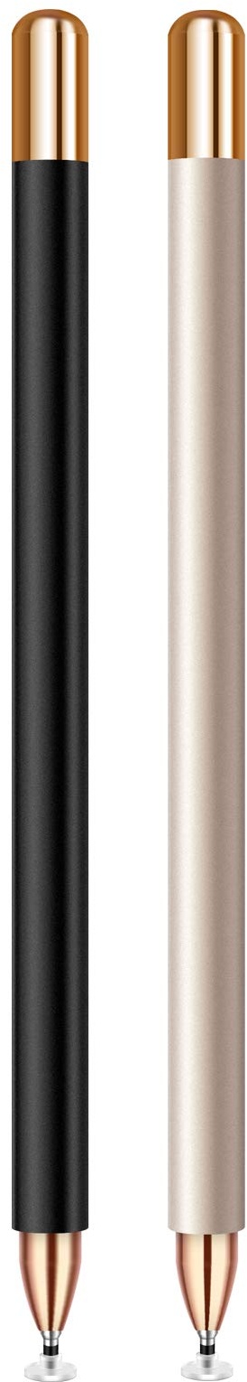 MEKO Eingabestift Disc Touch Pen, 2 in 1 Stylus Pen universal Touchstift 100% kompatibel mit Allen Tablets Touchscreen iPhone iPad Surface Huawei usw, magnetische Kappe (Schwarz+Champagner)
