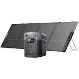 EcoFlow DELTA 2 Max tragbare Powerstation 2048Wh mit 220W leichten Solarpanels, 3000W Max. Ausgangsleistung, bifaziales Design, Schnellladung
