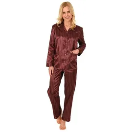 normann-wäschefabrik Damen Satin Pyjama Schlafanzug in edler Optik zum durchknöpfen - 191 201 94 002, Farbe:anthrazit, Größe2:40/42 - 40