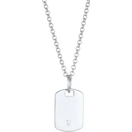 KUZZOI Herren Dog Tag Military Platte Brushed 925 Silber