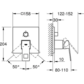 Grohe Eurocube mit 3-Wege-Umstellung, chrom