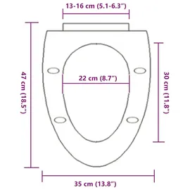 vidaXL Toilettensitz mit Absenkautomatik Schwarz