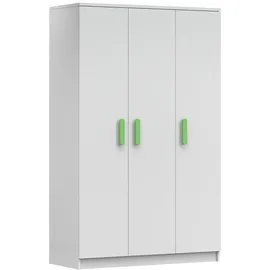 Deine Möbel 24 Kinderkleiderschrank, Weiß, Grün, Holzwerkstoff, 120x192x50 cm, Kinder- & Jugendzimmer, Kindermöbel, Kinderkleiderschränke