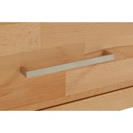 Home Affaire Wohnwand HOME AFFAIRE "Ribe Wohnwand Set-5 St.", beige (kernbuche teilmassiv), Holz teilmassiv, Kastenmöbel-Sets, Holz Wohnwände Wohnwand, Glaseinsatz aus gehärtetem Glas,Böden teilweise versetzbar